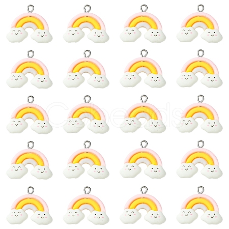 10Pcs Opaque Resin Pendants RESI-YW0003-49-1