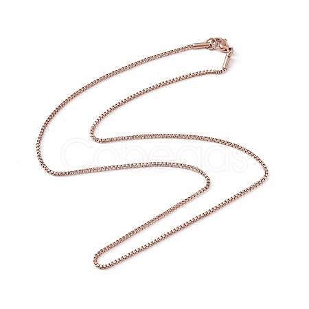 304 Stainless Steel Box Chain Necklaces for Men Women NJEW-G091-01RG-1
