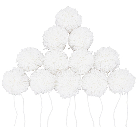 12Pcs DIY Craft Polyester Pom Pom Ball AJEW-CY0002-95B-1