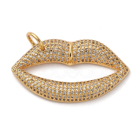 Brass Micro Pave Cubic Zirconia Pendants KK-U076-11G-1