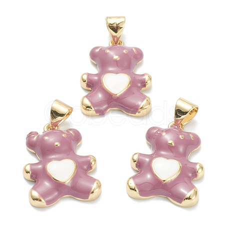 Brass Enamel Pendants KK-A153-06G-C-1