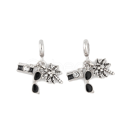 Rack Plating Alloy Crystal Rhinestone European Dangle Charms FIND-C055-29P-1