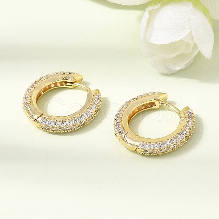 Brass Micro Pave Cubic Zirconia Hoop Earrings KK-CBA8324-24G-04-1