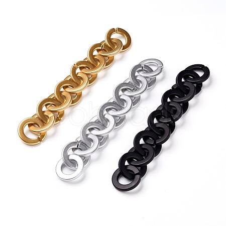 Handmade Opaque Spray Painted Acrylic Rolo Chains AJEW-JB00846-1