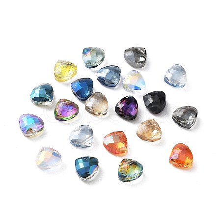 Electroplate Triangle Glass Beads EGLA-A036-01-1