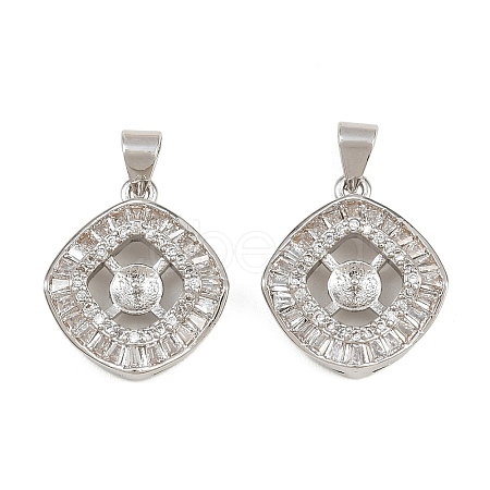 Brass Micro Pave Clear Cubic Zirconia Peg Bails Pin Pendants KK-CBA6A75-41P-1