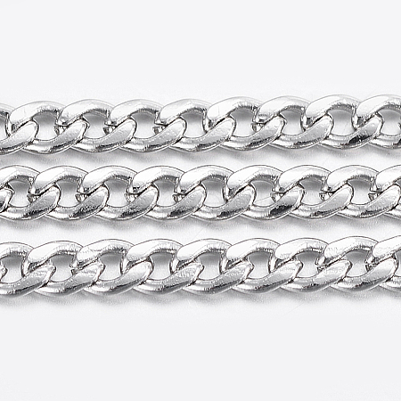 Non-Tarnish 3.28 Feet 304 Stainless Steel Curb Chains X-CHS-H016-01P-10M-1