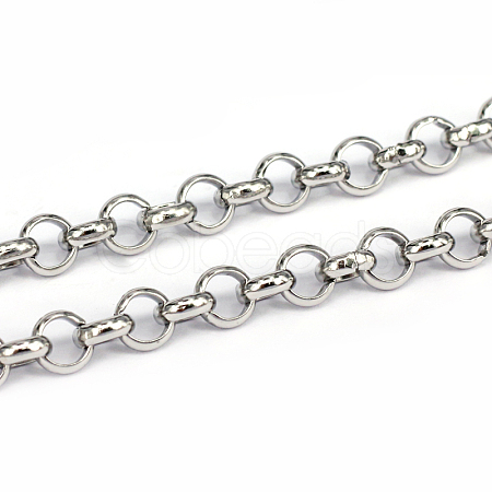Tarnish Resistant 304 Stainless Steel Rolo Chains CHS-L001-28-6mm-1