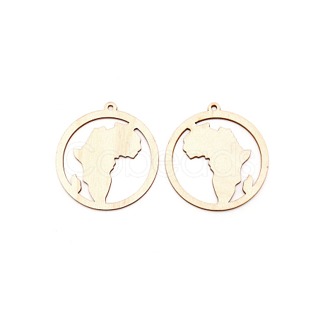 Laser Cut Wooden Big Pendants WOOD-WH0002-13-1