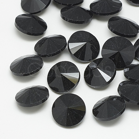 Pointed Back Glass Rhinestone Cabochons RGLA-T086-8mm-02-1