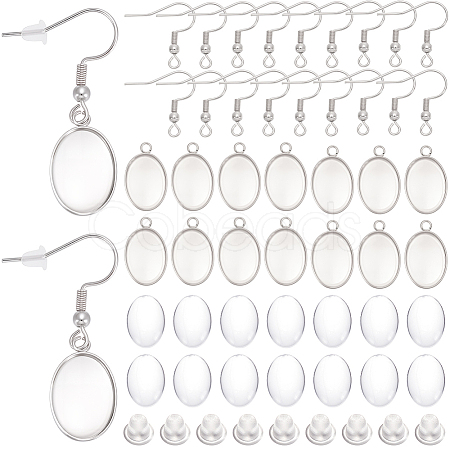 20Pcs 304 Stainless Steel Earring Hooks STAS-SP0002-04P-1