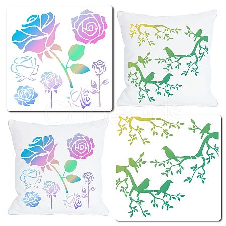 Gorgecraft 2Pcs 2 Styles Plastic Drawing Painting Stencils Templates DIY-GF0006-01B-1