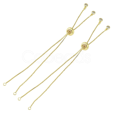 Rack Plating Brass Box Chain Slider Bracelets MAK-YW0001-04G-1
