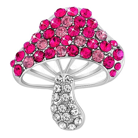 Cubic Zirconia Mushroom Brooch JBR102A-1