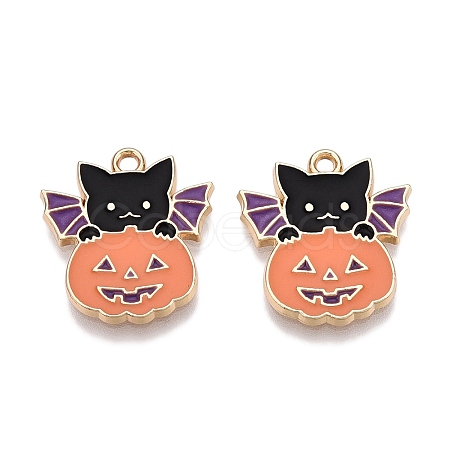 Halloween Theme Rack Plating Alloy Enamel Pendants X-ENAM-N056-362-1