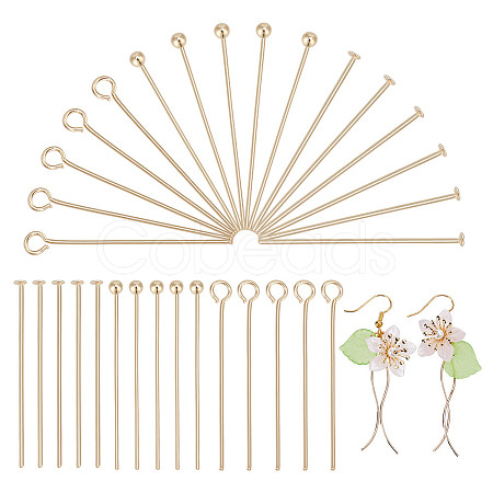 210Pcs 3 Styles Brass Head Pins KK-DR0001-28A-1