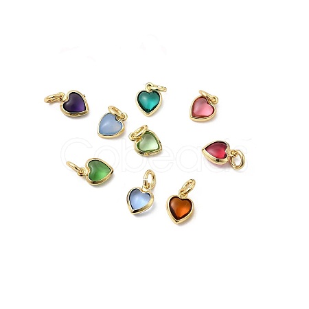 Brass Pave Cubic Zirconia Pendants KK-Z137-21G-1