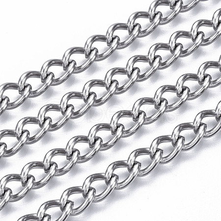Tarnish Resistant 304 Stainless Steel Curb Chains CHS-N001-07P-1