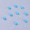 Glass Woven Beads, Flower/Sparkler, Made of Horse Eye Charms, Sky Blue, 13mm