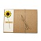 Dried Sunflower Paper Thank You Greeting Cards, with Kraft Paper Envelopes, Rectangle, Yellow, 170x120x1mm