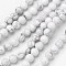 Natural Howlite Beads Strands, Frosted, Round, 6mm, Hole: 1mm, about 63pcs/strand, 15.1 inch