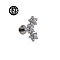 G23 Titanium with Clear Cubic Zirconia Threadless Labrets, Moon, Stainless Steel Color, 8mm, Pin: 1.2mm