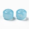 Resin Imitation Cat Eyes European Beads, Large Hole Beads, Rondelle, Sky Blue, 12.5x10mm, Hole: 5mm