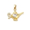 Brass Micro Pave Cubic Zirconia Pendants, with Glass, Kettle Charms, Real 18K Gold Plated, 18x22x4mm, Hole: 5x2.5mm