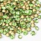 Back Plated Grade A Diamond Glass Pointed Rhinestone, Peridot, 3.4~3.5mm, about 1440pcs/bag