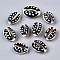 Natural Cowrie Shell Beads, with Enamel Polka Dot Pattern, No Hole/Undrilled, Black, 16~19x10~12.5x7mm