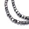 Electroplate Non-magnetic Synthetic Hematite Bead Strands, with Matte Style, Cube, Black Plated, 3x3x3mm, Hole: 1mm, about 142pcs/strand, 15.7 inch