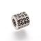 Brass Micro Pave Cubic Zirconia Beads, Hexagon, Platinum, 7x8x7mm, Hole: 4mm