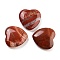 Heart Natural Red Jasper Worry Stone, Anxiety Healing Thumb Stone, 19.5~20.5x20~20.5x5.8~6.8mm