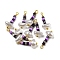 ABS Plastic Imitation Pearl Pendants, with Real 18K Gold Plated Brass Loops and Glass Seed Beads, Purple, 18.5~19.5x8x5.5mm, Hole: 1.6mm