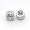 New Items Brass Micro Pave Cubic Zirconia Column Spacer Beads, Cadmium Free & Nickel Free & Lead Free, with Letter S, Real Platinum Plated, 7x8mm, Hole: 4.5mm