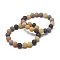 Natural Mixed Gemstone Bead Stretch Bracelets, Frosted, Round, Inner Diameter: 2 inch~2-1/8 inch(5.2~5.5cm), Bead: 10mm