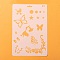 Plastic Reusable Drawing Painting Stencils Templates, for DIY Scrapbook Wall Fabric Floor Furniture, Rectangle, White, 262x174x0.4mm