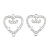 Brass Micro Pave Clear Cubic Zirconia Connector Charms CU-CBA7BFE-03G-P-1