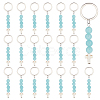 Synthetic Turquoise Bead and Natural Jade Cross Pendant Keychain KEYC-PH01520-1