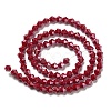 Opaque Solid Color Electroplate Glass Beads Strands GLAA-F029-P4mm-C01-2