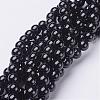Natural Black Onyx Round Beads Strands GSR8mmC097-1