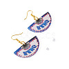 1 Pairs Acrylic Fan Dangle Earrings EJEW-TA0001-74-2
