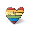 Rainbow Color Pride Flag Heart with Word Be Yourself Enamel Pin JEWB-G019-15B-1