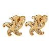 Brass Micro Pave Clear Cubic Zirconia Stud Earrings EJEW-D328-04G-04-4
