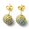 Rhinestone Disco Ball Stud Earrings EJEW-D055-07G-2