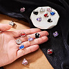 18Pcs 6 Colors Alloy Glass Charms FIND-TA0009-91P-6