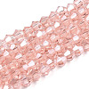 Transparent Electroplate Glass Beads Strands EGLA-A039-T4mm-A15-1