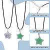 10Pcs 10 Style Natural Mixed Gemstone Star Pendant Necklaces Set with Wax Cords NJEW-AN0001-56-3