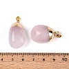 Natural Rose Quartz Pendants G-N360-05G-02-3