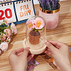 1 Set Glass Cloche Bell Jar Terrarium with 1Pc Handmade Knitting Crochet Artificial Lily of the Valley Potted DJEW-WR0001-01B-6